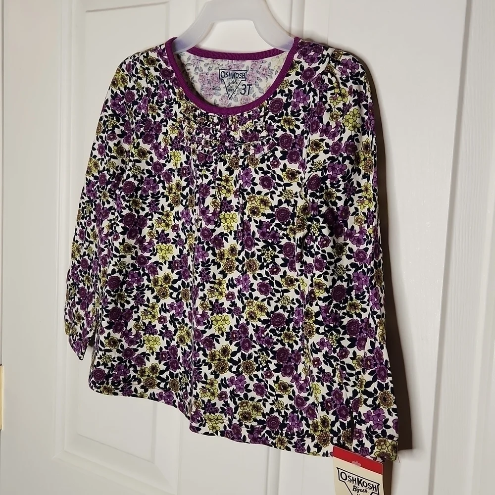 Oshkosh B Gosh Purple Floral Top Size 3T NWT